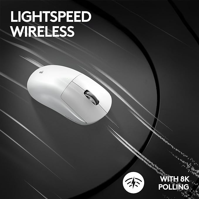 Logitech PRO X Superlight 2 Wireless Gaming Mouse, White | Ultra-Lightweight, Hero 2 Sensor, 44k DPI, 5 Programmable Buttons, Lightspeed Wireless, PC/Mac | with Signature Series Charging Dock
