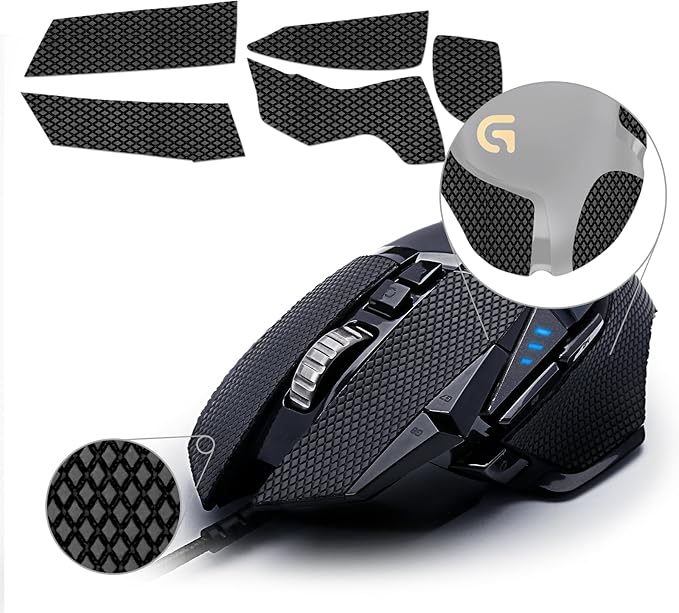 TALONGAMES Mouse Anti Slip Grip Tape Compatible with Logitech G502 Wired / G502 Wireless Gaming Mouse, Palm Sweat Absorption, Thin 0.5mm, Cut to Fit, Easy to Apply, Mouse Skin