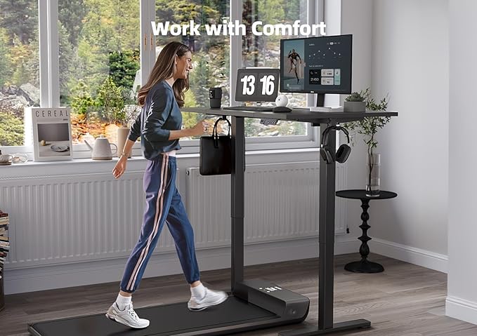 YDN Electric Standing Desk with Cable Management – Black (48")