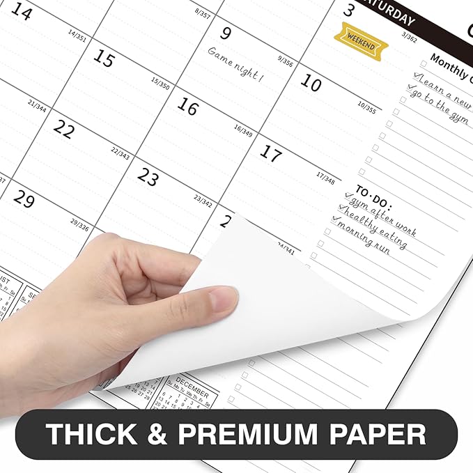 Ospelelf 2026-2027 Calendar Magnetic Desk Wall Desktop Monthly Planner from January 2026 - June 2027 Large To Do Pad with Plastic Cover for Office 17" X 12" Black