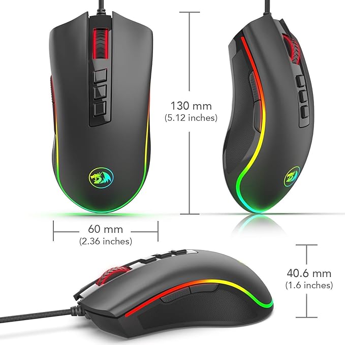 Redragon M711 Cobra RGB Optical Gaming Mouse Black