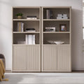 SICOTAS Book Shelf with Doors 71" Tall 6 Tier Bookshelf with Adjustable Shelves Fluted Booshelves & Bookcases Modern Book Case with Large Storage Display Cabinet for Living Room Home Office Bedroom