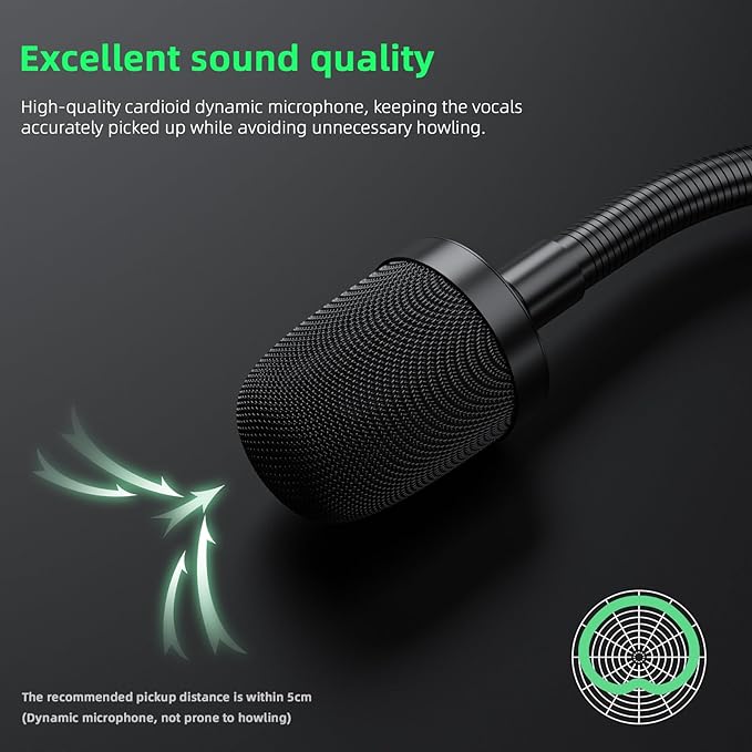 MRSDY Gooseneck Microphone, 23 Inch DJ Microphone for Audio Mixer, Professional XLR Wired Dynamic Mic, Extended Black Metal Noise Reduction Mic, Supports 360° Rotation and Bending