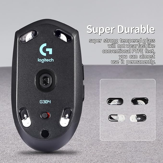 immoenuc Glass Mouse Skates for Logitech G305/304 Mouse Feet Pads Smooth Durable Game Mice Accessories (Earth Pattern)