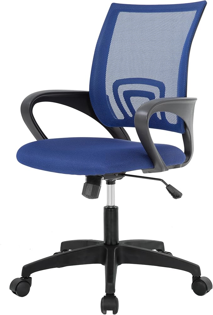 PayLessHere Home Office Chair Desk Computer Chair Adjustable Ergonomic Chair Lumbar Support Armrest Executive with High Density Mesh 360 Degree Swivel Chair for Adults Chair (Pack of 1, Blue)