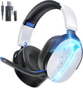 Ultra-Light Universal 3-in-1 Wireless Headset for PS5/PS4/PC/Switch/Xbox, 2.4G+BT5.3+Wired, <25ms Lag-Free, Breathable Pads, 7.1 Surround for FPS, NC Mic, 40H Play -White Blue