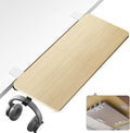 PEGZONE Desk Extender Tray, 28" x 12" Clamp On Desk Shelf, Desk Extension with Laptop Holder, Table Desk Arm Rest, Clamp On Keyboard Tray for Office and Home, Workstation Organizer, Large, Wood