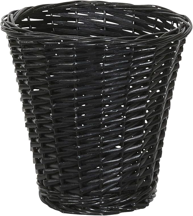Household Essentials Black Small Willow Wicker Waste Basket