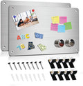2Pack Magnetic Board 17.5" x 11.4" Magnet Bulletin Board is Suitable for displaying Notes, Photos, Magnetic Letters,Suitable for Walls, refrigerators, cabinets, etc (Silver)