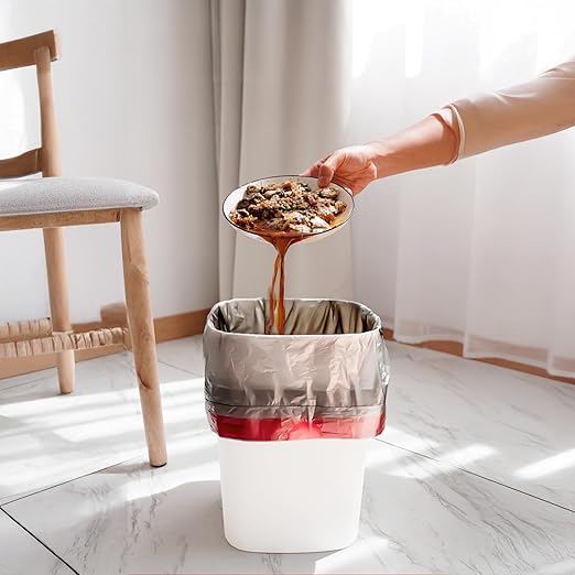Small Trash Can - Plastic Waste basketbin - for Office,Home,Bathroom,Kitchen - 1.8 Gallon - Khaki