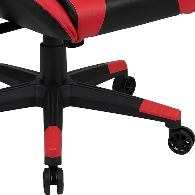 Flash Furniture Optis Black Gaming Desk and Red/Black Reclining Gaming Chair Set with Cup Holder, Headphone Hook, and Monitor/Smartphone Stand