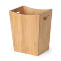 MOOACE Small Trash Can, Bamboo Bathroom Trash Can, Office Waste Basket, Rectangular Garbage Can with Handle, Decorative Natural Trash Recycling Bin for Bedroom Living Room Kitchen 2 Gallon