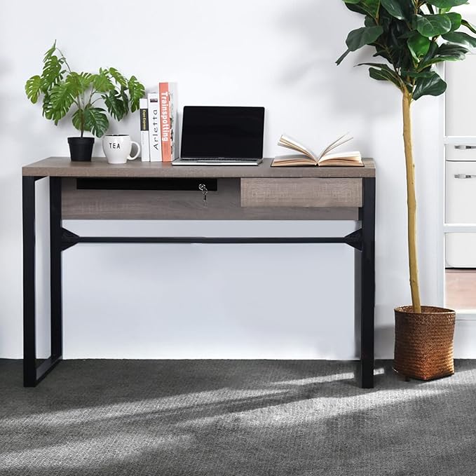 Frassie 17 Inch Under Desk Pull-Out Drawer with Lock Office Mounted Sliding Metal Pencil Drawer for Standing Desk