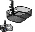 Clamp-On Hanging Desk Organizer - Metal Under-Desk Storage with Clamp Mount, Desk Attachments for Home/School/Office, Essential Office Supplies
