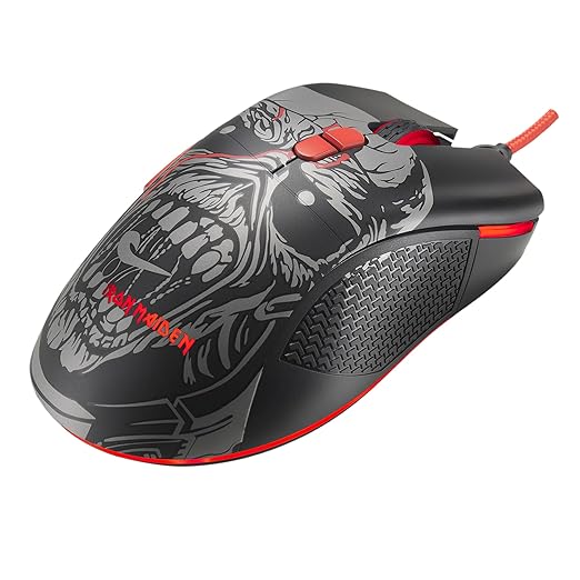 SUBSONIC Iron Maiden Wired Gaming Mouse - 7200 Dpi Optical Sensor Gaming Mouse - Ergonomic Shape - 7 Programmable Buttons - Officially Licensed Gift
