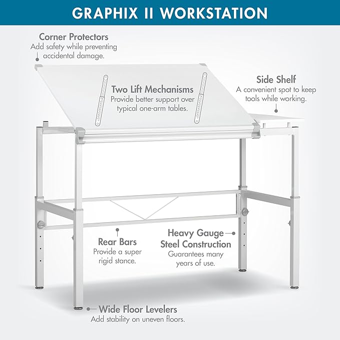 Studio Designs Graphix II Workstation - White/Gray 10211