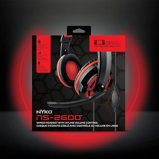 Nyko Ns-2600 Wired Headset for Nintendo Switch - Lightweight Headset for Switch and Switch Lite - Works with PC, PS4, PS5 - Nintendo Switch
