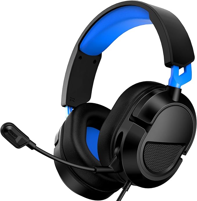Gaming Headset for PS5、PS4、Xbox Series X、Xbox Series S/One、PC、PS5Pro 207g Headset with Clear Mic for Work 𝟐𝟎𝟐𝟔 𝐔𝐩𝐠𝐫𝐚𝐝𝐞 Wired Gaming Headphones with Mic、3.5mm Splitter、79in Cable.Gamer Gifts