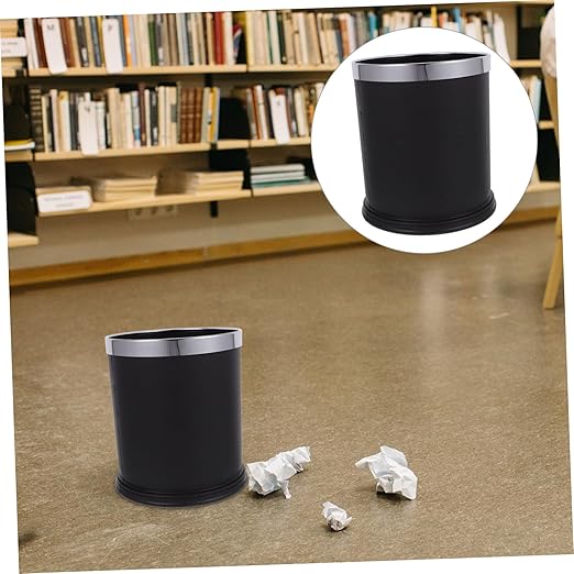 Slim Garbage Can Removable Inner Bucket Fire-Resistant Trash Bin for Kitchen Bedroom to Clean Spacious Waste Container for Desktop Use
