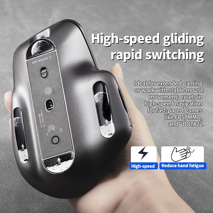 Durable Slimmer Toughened Glass Mouse Skates for Logitech MX Master 3/3s Wireless Gaming Mouse Ultra Smooth Glass Surface Mouse feet (Astronauts Pattern)