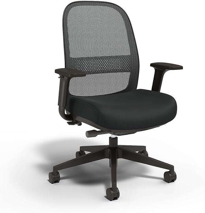 Workplace 2.0 Ergonomic Task Chair, Mesh, Ergonomic, Lumbar Support, Adjustable Height, Black