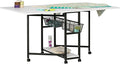 Studio Designs Sew Ready Fabric Sewing/Cutting Standing Table with Organizers - 58.75" W x 36.5" D x 30" H - Charcoal / White