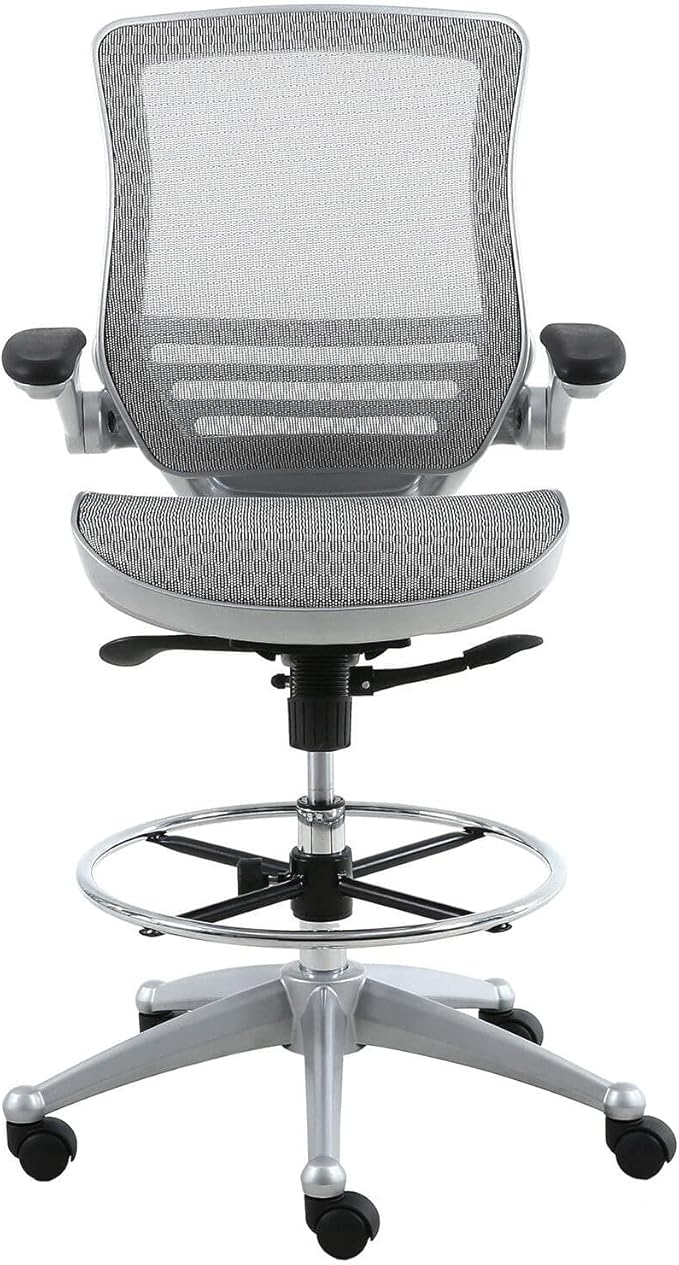 Harwick Evolve All Mesh Heavy Duty Drafting Chair, Gunmetal Finish