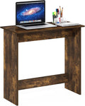 Furinno Simplistic Small Desk, 31.3" Wide Gaming Desk, Rectangular Computer Desk with Rounded Edges, Office Desk for Home Office, Bedroom, Study Room, Dorm, Amber Pine