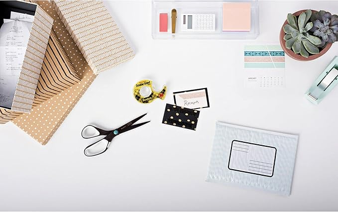 Scotch Double Sided Tape with Deluxe Desktop Tape Dispenser, 1/2 in x 900 in, 1 Dispenser and 6 Refill Rolls/Pack (665-6PKC40) (Pack of 12)