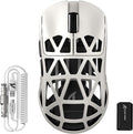 ATTACK SHARK R2PRO 45g Superlight Magnesium Alloy Mouse, PixArt PAW3950 Sensor, 42000DPI, 8000Hz Wireless Polling Rate, 2.4G/BT/Wired Gaming Mouse, Programmable Mice with Coiled Cable, PC/Mac, Creamy