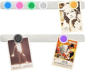 Magnetic Board Strip Set, 2 Pack Frameless Stainless Steel Iron Magnetic Strips with Adhesive Backing, Memo Notes Bulletin Bar Board for Wall, Office, School, Home, Includes 7 Colorful Magnets