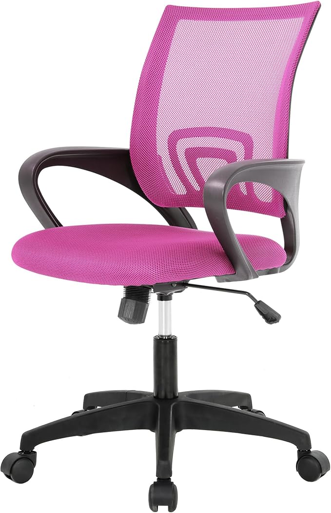 PayLessHere Home Office Chair Desk Computer Chair Adjustable Ergonomic Chair Lumbar Support Armrest Executive with High Density Mesh 360 Degree Swivel Chair for Men Women Adults Chair (Pink)