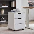 Farini Wood File Cabinet for Home Office,Under Desk 3 Drawer Mobile File Cabinet(White,Non-Assembled)