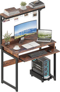 ALISENED 31.5" Small Computer Desk with Hutch, Office Desk Study Table Writing Desk Workstation PC Table for Home Office, Space Saving Design