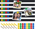Mooliwe 6 Pieces 36 Inch Frameless Magnetic Stainless Iron Board Strips Bulletin Bar Magnetic Wall Board Memo Strip Set with 48 Pieces Colorful Magnets for School Office Home (Black)