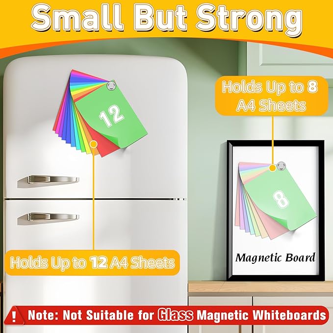90 Pcs Fridge Magnets, Refrigerator Magnets, Small Strong Magnets, Whiteboard Magnets for Fridge, Magnetic Push Pins for Locker, Kitchen Decor and Accessories, Office, Classroom Organization