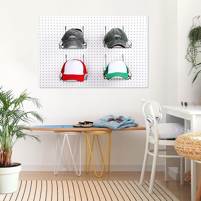 Yaocom 10 Pcs Wire Hat Rack Display for Slatwall, Grid, Pegboard, Metal Multifunctional Retail Shelves Organizer for Home Shop Store Boutique, Black