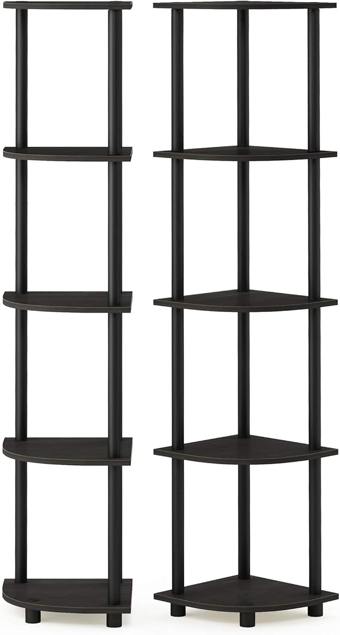 Furinno Wire 3-Tier Industrial Style Metal Frame Bookcase, Display Shelf, 35 Wide, Finn Oak