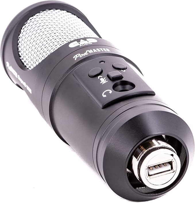 CAD PM1300 PodMaster™ SuperD usb Professional Broadcast / Podcasting Microphone with SuperD VOG Dynamic Capsule, supplied with Broadcast Boom Mic Stand, Black