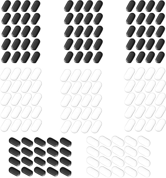 160 Dot Mouse Skates, Universal Glass Mouse Skates for Gaming Mice, Custom Glide and Control Dots for Esport Players, Smooth Movement on Cloth and Glass Mouse Pads (Black & White)