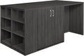 Regency Legacy Stand Up 2 Storage Cabinet/ 2 Desk Quad with Bookcase End- Ash Grey