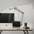 Neatfi LED Desk Lamp | 3,000 Lumens | Dimmable 30W Desk Light | 360 SMD LEDs | CRI 95 | Adjustable Color Temperature | Task Lamp for Home, Office, or Workbench (Silver, 41-Inch, CCT with Clamp)