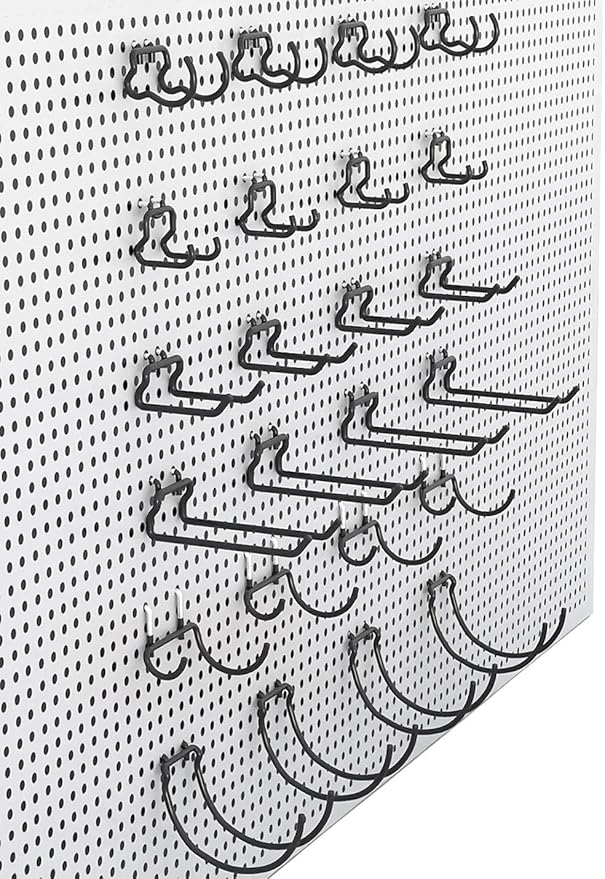 KINOMI 24 Pack Pegboard Hooks Heavy Duty Pegboard Drill Holder Power Tool Holder, Value Set, Large Pegboard Accessories and Hooks for Tools, Power Drills, Art and Craft Supplies etc