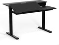 Stand Up Desk Store 40" Manual Adjustable Height Split Level Drafting Table Ergonomic Desk with Monitor Shelf (Black/Black)