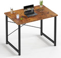 OLIXIS Small Computer Desk, 32 Inch Home Office Writing Desk for Small Spaces, Study Table with X-Shaped Reinforcement, Sturdy Bedroom Table with Scratch-Resistant Tabletop & Metal Frame, Rust