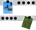 Magnetic Board Magnet Bulletin Board Frameless Stainless Iron Board Strips, Magnetic Strips with Adhesive Backing Magnet Board Memo Board with 10pcs Black Magnets for School Office Home, 2PCS