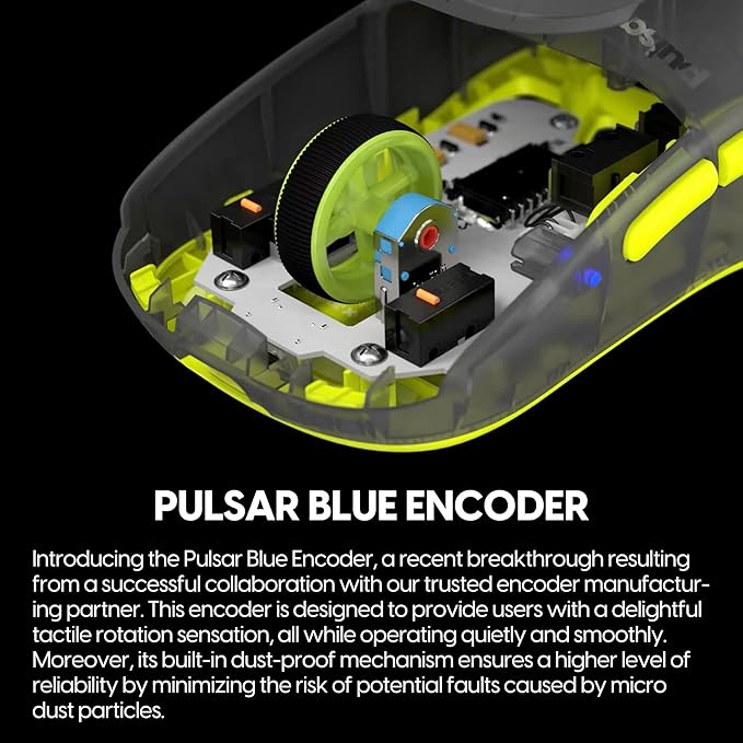 Pulsar Gaming Gears X2H Wireless Gaming Mouse, Ultra Lightweight 1.90 oz (54 g), Symmetrical, Optical Switch, 26000 DPI, PAW3395 Sensor (Medium, Wireless, Acidic Green) (Renewed)