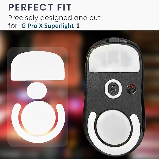 2 Pack Gaming Mouse Skates for Logitech G Pro X Superlight 1 Stickers- Ice 2.5D Curved Edges, Ultra Smooth 0.7mm PTFE, Wireless Gaming Mouse Pads Replacement Sliding Stickers for Gpro x Superlight 1