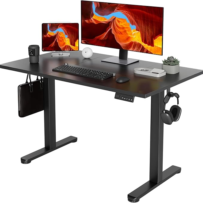 YDN Electric Standing Desk with Cable Management – Black (48")