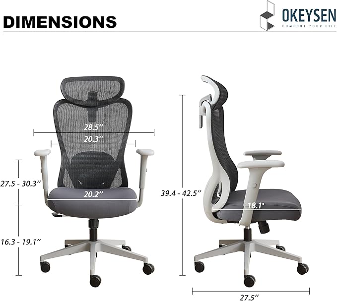 Okeysen 2-Piece L-Shaped Executive Desk Office Set with Chair and Cabinet